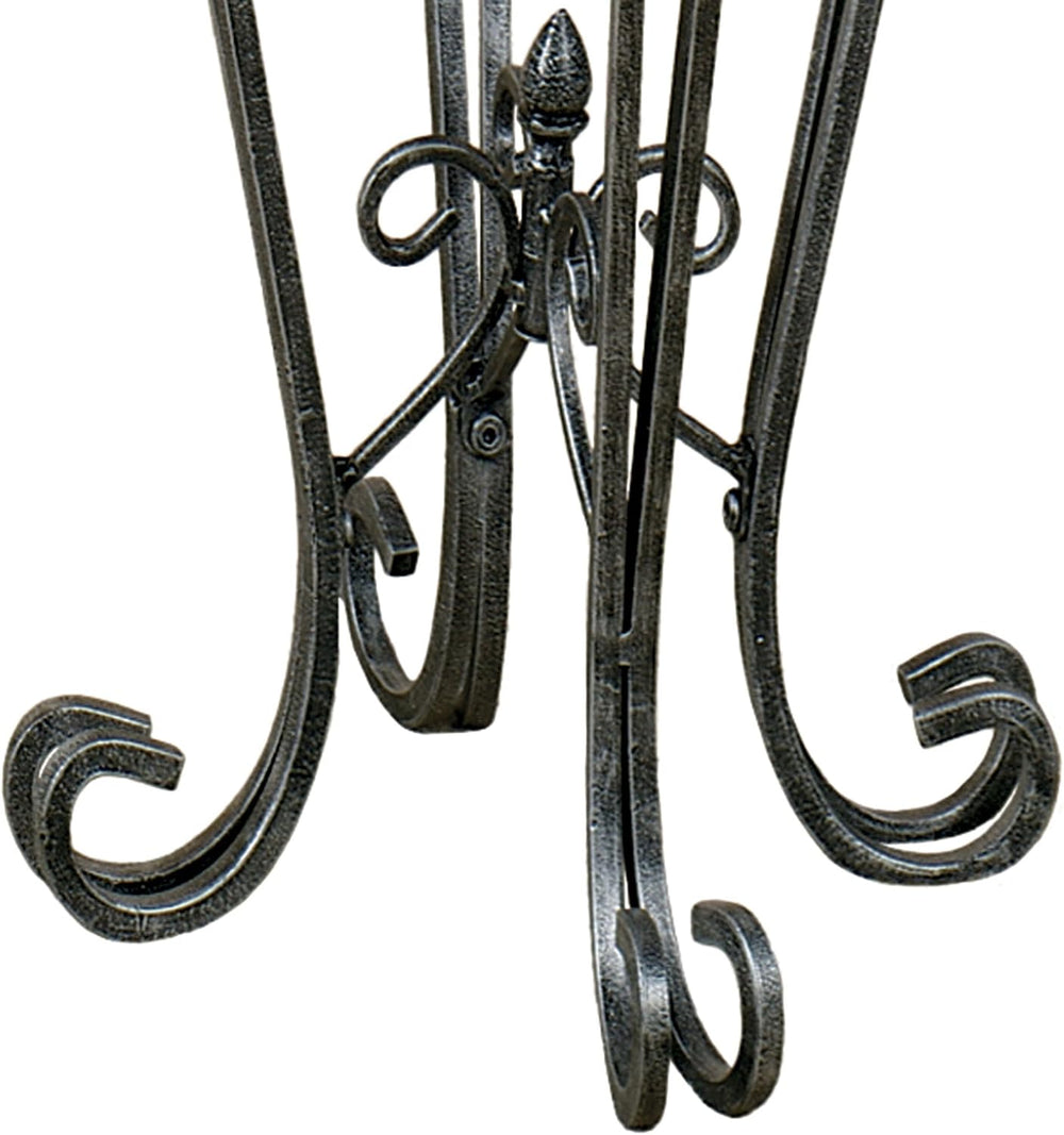 Touch of Class Chalcedony Metal Scroll Pedestal Table, Antique Pewter, 36&quo...