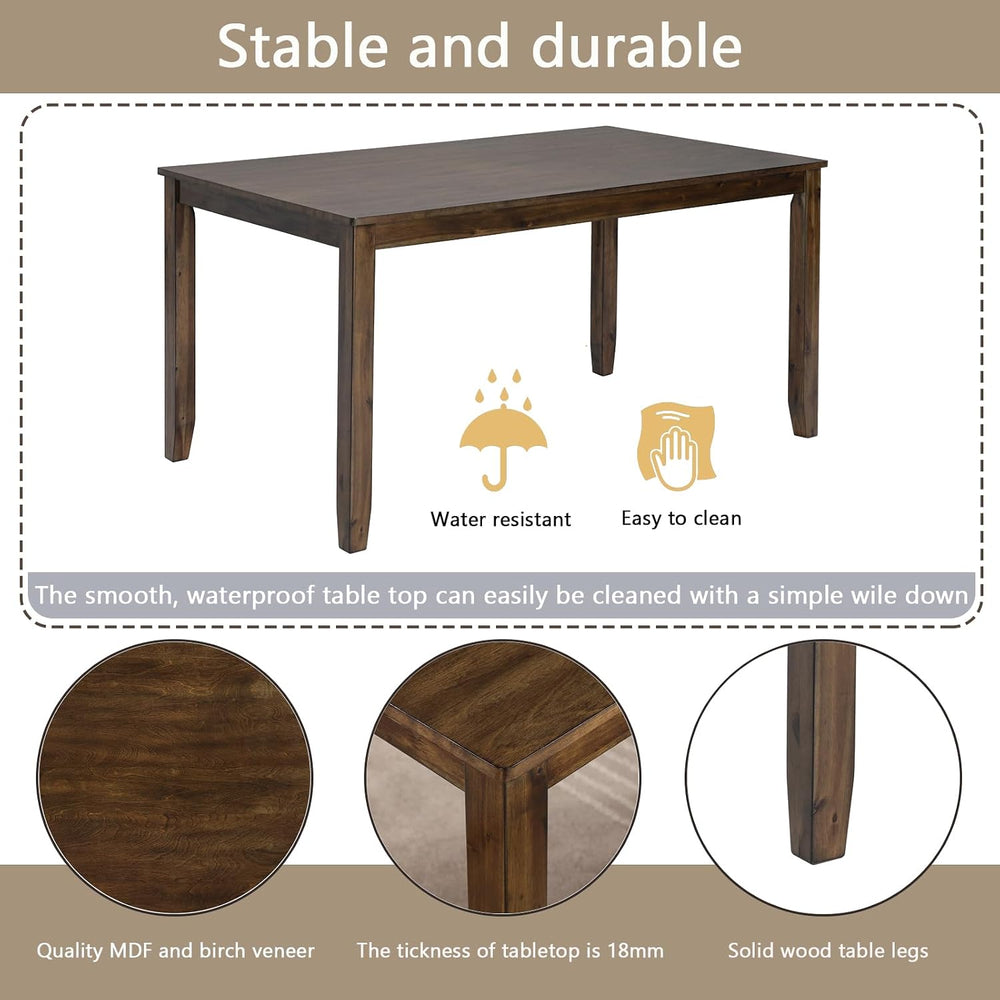 LUMISOL 6 Piece Dining Table Set for 6, Solid Wood Kitchen Table with 4 Chair...