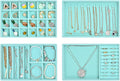 ProCase Stackable Jewelry Organizer Trays for Drawers, Jewelry Drawer Inserts Container Display Case Storage for Earring Necklace Rings Bracelet with Removable Dividers -Blue, 4 Layers
