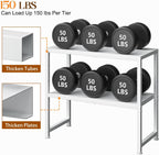 2-Tier Expandable Kitchen Storage Shelf,150LBS Heavy Duty Metal Shelving Units For Small Appliance,Adjustable Pots and Pans Organizer Rack Shelves For Kitchen Counter Under Cabinet Garage Pantry,White