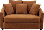 56.3''W Oversized Barrel Chair, Upholstered Accent Chenille Comfy Couch Sofa with 5 Pillows for Apartment, Studio, Bedroom, Living Room, Orange.