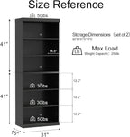 82" Wooden Book Shelf, 5 Shelf Bookcase, Modern Bookshelf with Adjustable Shelf for Home Office, Study Room, Black