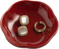 BEUNAIZER Ceramic Ring Dish, 4.3 in Flower Jewelry Tray with Raised Sides | Keeps rings, earrings, keys and hair accessories visible on a vanity, nightstand or bathroom counter.