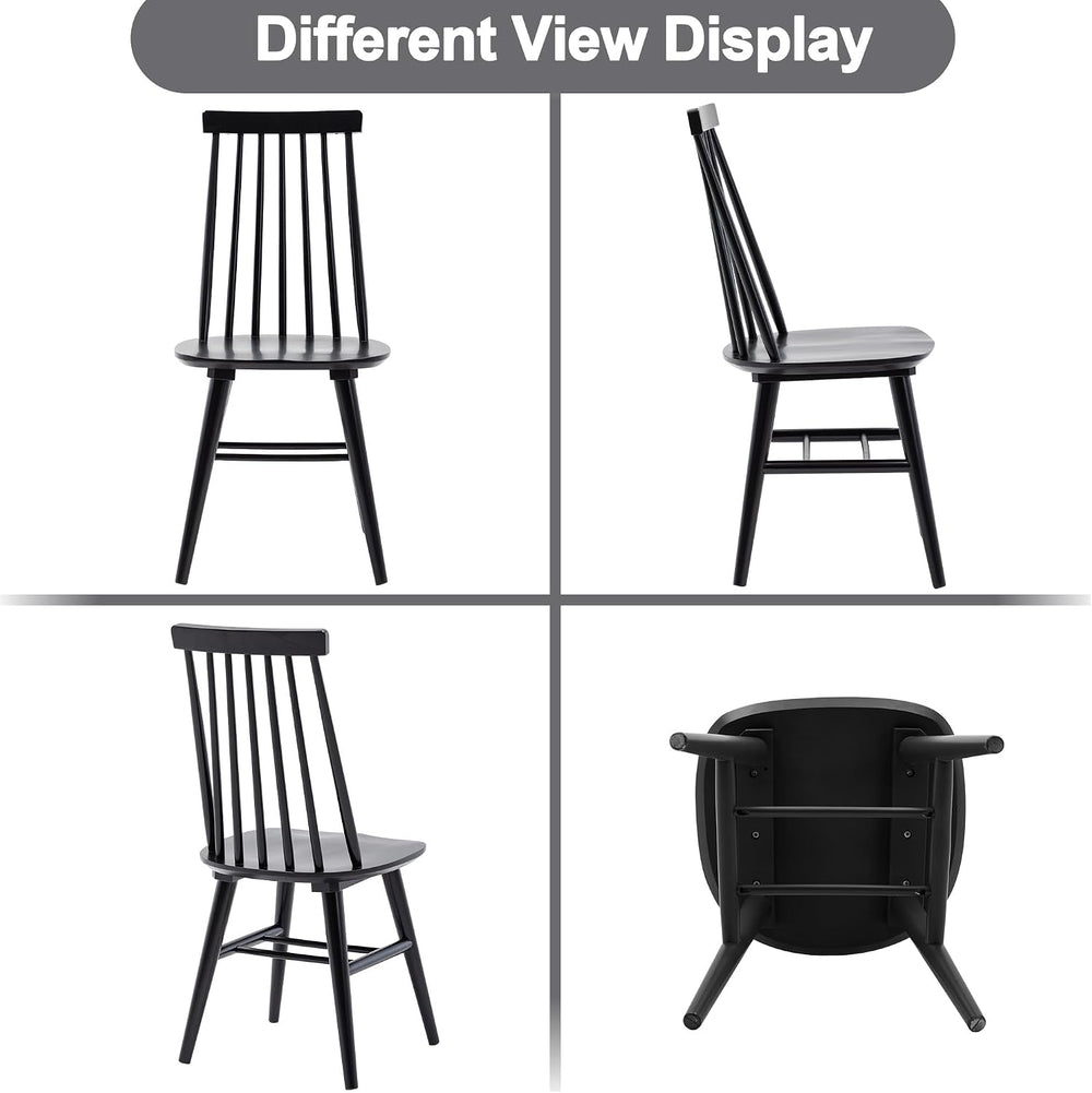 DUHOME Windsor Dining Chairs Set of 6 Wood Dining Room Chair Slat Back Kitche...