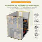 Patiowell 6X4 FT Outdoor Storage Shed, Plastic Tool Sheds with Lockable Door and Window, Weather-Resistant Garden Shed with Floor for Backyard, Patio, Easy Assembly, Light Grey