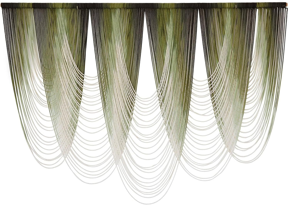 Macrame Wall Hanging Dip-Dyed Green Fiber Art Boho Wall Decor 57" W*41&q...
