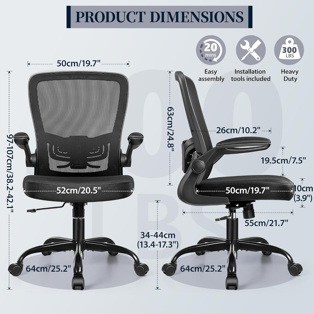 FelixKing Office Chair, Ergonomic Comfy Desk Chair with Flip-up Armrests | Ad...