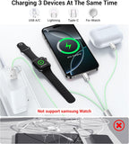 Temdan for Travel Vacation Essentials,3 in 2 USB C Cable for Apple Watch Charger/iPhone 16 Charger/Lightning,Multi Charging Cable Cord,Camping Essentials,Designed for iWatch & iPhone 16-12-4FT Green