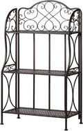 Kitchen Metal Bakers Rack Microwave Oven Stand Kitchens with Storage Three-Tiered Kitchen Organization Shelf Rack, 27" x 13.75" x 48.6",Antique Bronze