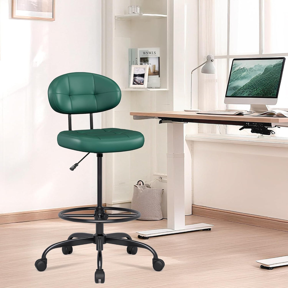 Misolant Drafting Chair, Armless Tall Office Chair with Footrest Ring for Sta...