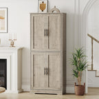 70" Tall Kitchen Pantry Cabinet with 4 Doors and Adjustable Shelves,Farmhouse Freestanding Storage Cabinet for Kitchen,Bathroom, Dining Room, Living Room,Gray
