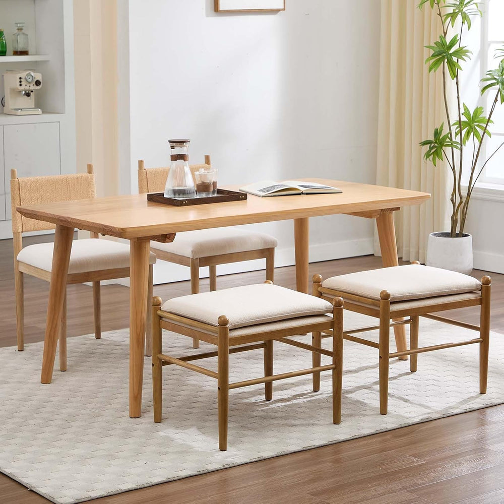 Kmax Ottoman Bench, 19 Inch Tall Vanity Chairs No Wheels, Upholstered Ktichen...