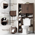 Over The Toilet Storage Cabinet, Farmhouse Storage Cabinet Over Toilet with Barn Door，Home Space-Saving Toilet Rack, for Bathroom, Restroom, Laundry