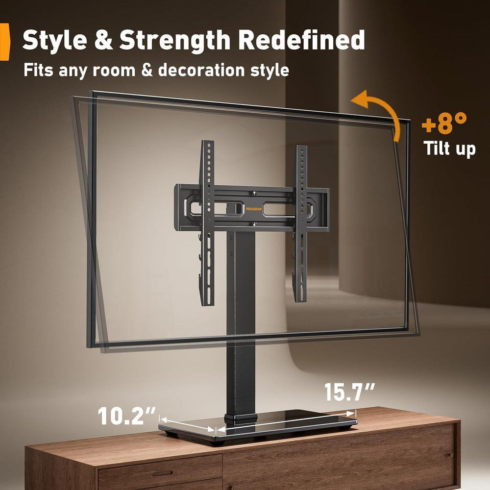 Perlegear Universal Swivel TV Stand Base for 32–70 inch TVs to 88lbs | 9-Leve...