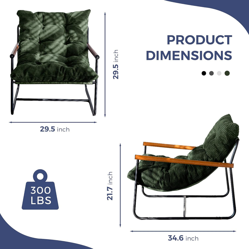 MAXYOYO Modern Accent Chair, Comfy Living Room Chair with Metal Frame | Accen...