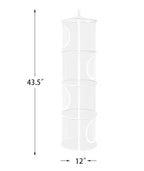 Libeder Stuffed Animal Storage, Mesh Hanging Storage Space Saver Bags Organizer,Foldable Storage Organizer 4 Compartments Toy Storage Basket for Kids Room Bathroom