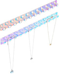 Heesch Necklace Holder, Wall Necklace Hanger, Acrylic Jewelry Organizer | Wall Mount Jewelry Hooks for Necklaces, Bracelets & Chains, Hanging Organizer and Storage, 2-Pack Iridescent