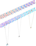 Heesch Necklace Holder, Wall Necklace Hanger, Acrylic Jewelry Organizer | Wall Mount Jewelry Hooks for Necklaces, Bracelets & Chains, Hanging Organizer and Storage, 2-Pack Iridescent