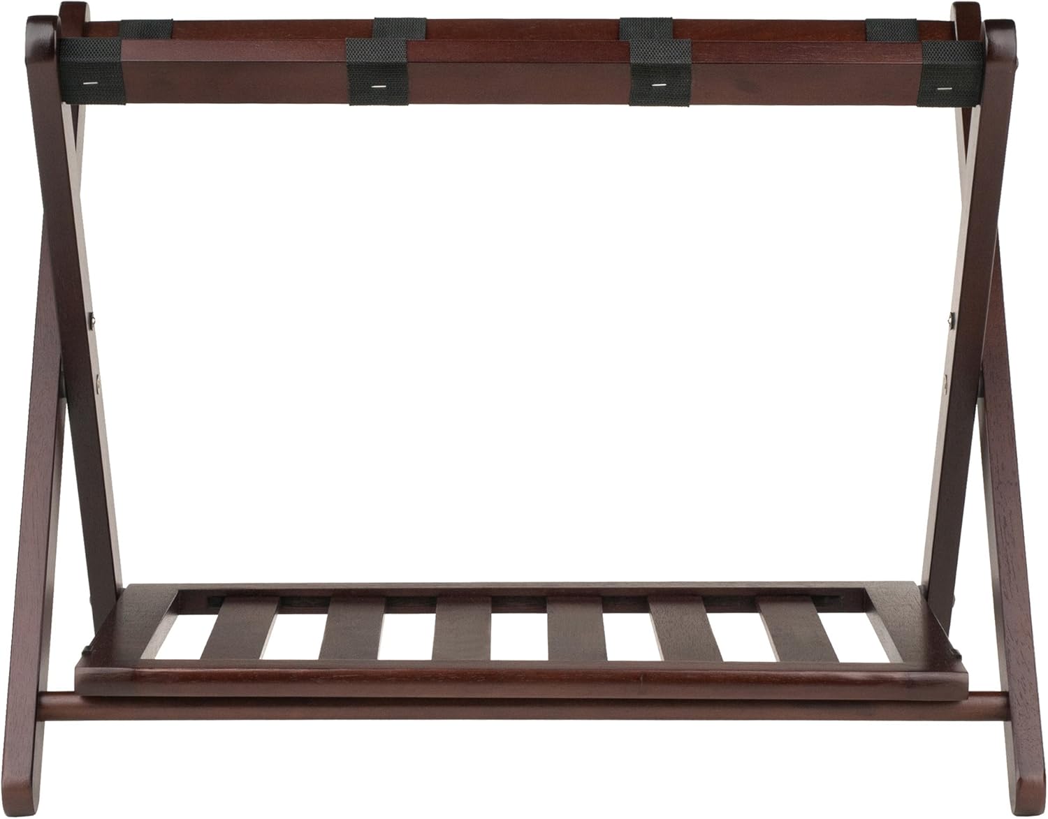 Winsome Reese Luggage Rack with Storage Shelf, for Guest Room, No Assembly, Cappuccino