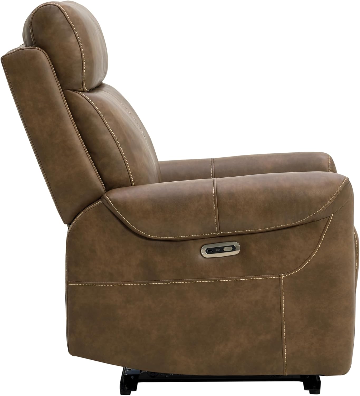 KISLOT Leather Recliner Chair for Adults Wall Hugger RV Recliner with USB Charging Ports Electric Power Reclining Sofa for Living Room Home Theater Seating Bedroom