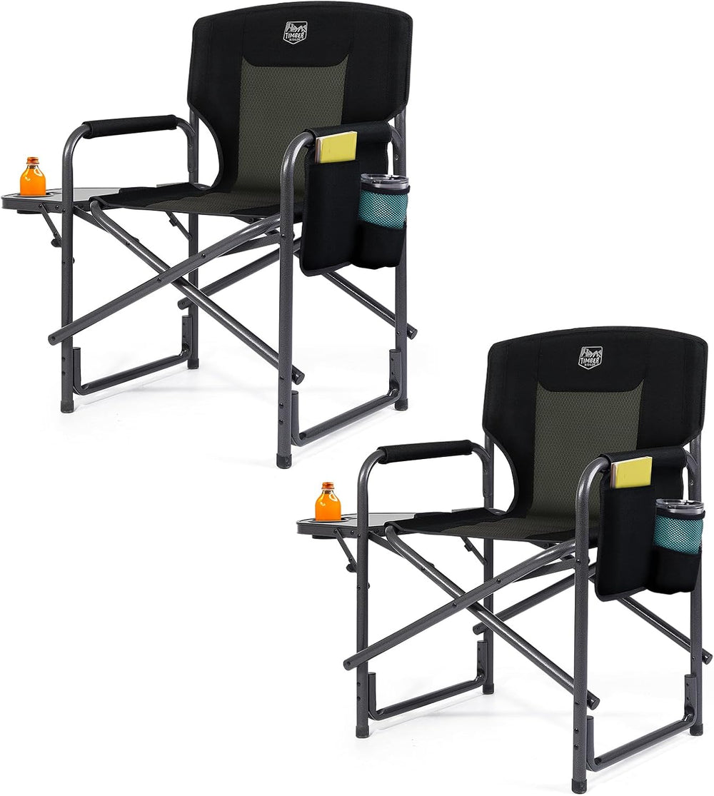 TIMBER RIDGE Lightweight Oversized Camping Chair, Aluminum Directors Chair wi...