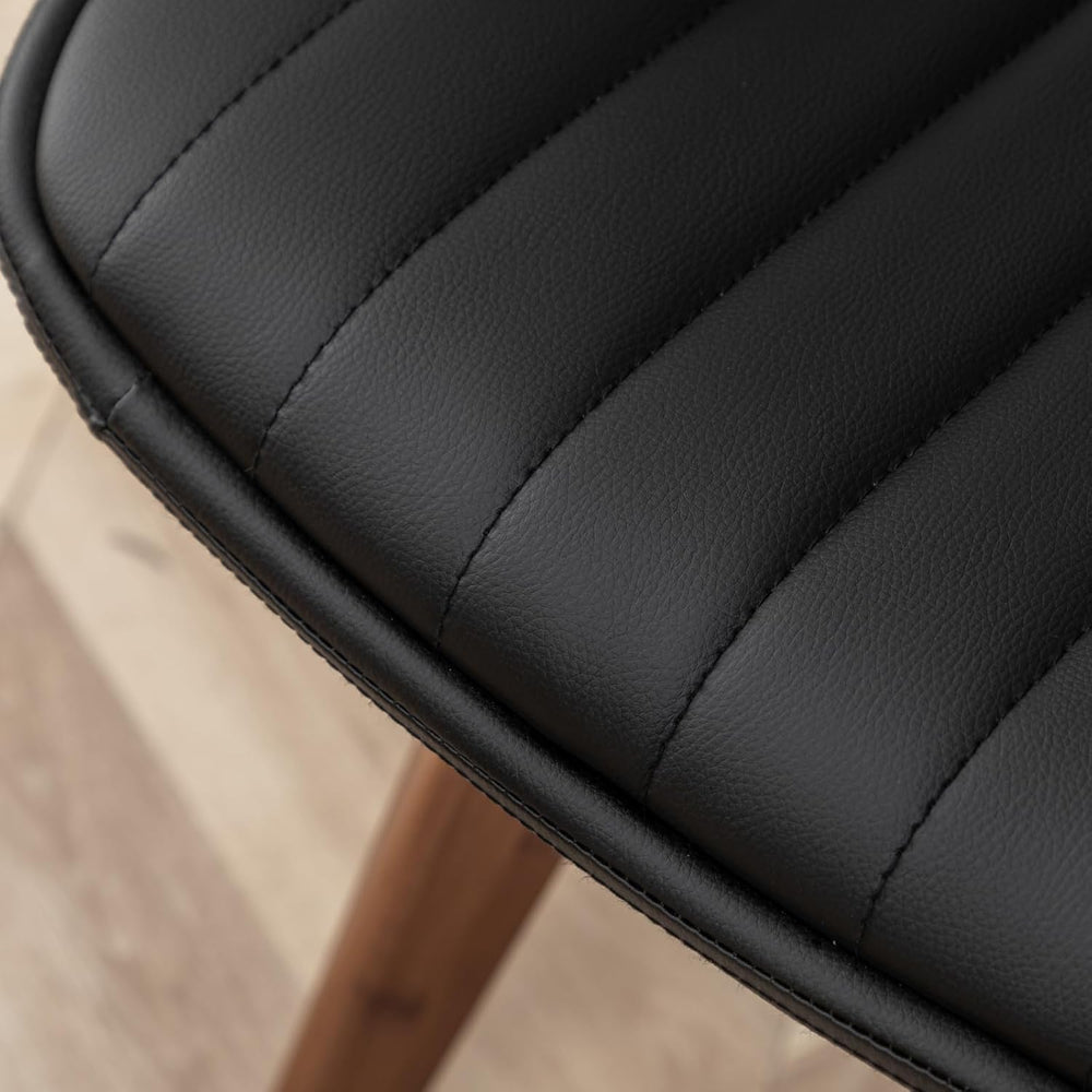 LUNLING Swivel Dining Room Chairs Set of 2 Mid Century Modern Black Faux Leat...
