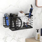 Hair Dryer Holder 3in1 Hair Tool Organizer/Wall Mounted,Cabinet Door or Desk-based Blow Dryer Holder/Height-adjustable Curling Iron Holder/Bathroom Cabinet Organizer for Flat Irons