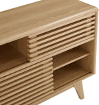 Modway Render Mid-Century Modern Two-Tier Display Stand in Oak