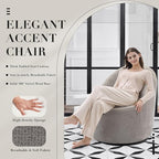 COLAMY Swivel Accent Chair Set of 2, 360° Swivel Round Chair with Hidden Storage, Modern Small Barrel Armchair for Living Room/Bedroom, LightGrey