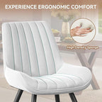 Modern Dining Chairs Set of 4,Upholstered Dining Room Chairs with Thick Cushions,Fabric Comfy Dining Chairs with Metal Legs for Dining Room White