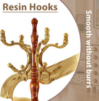 Solid Wooden Coat Rack Stand, Coat Racks Freestanding with 14 Hooks, Natural Birch Wood Coat stands with Sturdy Round Base, Tree Coat Hanger Standing for Entryway Bedroom Office（Begonia triangle2）
