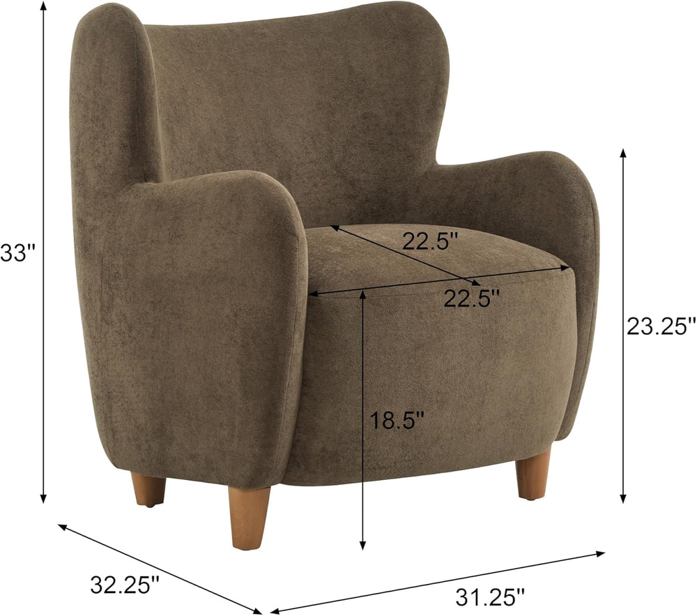 Christopher Knight Home Auden Wingback Accent Chair, Fabric Club Chair, Velve...
