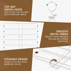 ZEDODIER Tie Rack Belt Hanger for Closet, 2 in 1 Tie Hanger Belt Organizer with Max 40 Capacity, Heavy Duty Space Saving Closet Organizers and Storage, Silver
