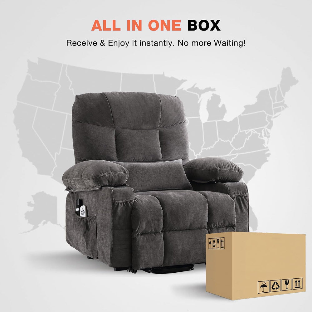 MAHOMICO Power Lift Recliner Chair for Elderly with Vibration Massage and Lum...