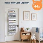 Yecaye Over The Door Organizer Storage, 5-Tier Heavy Duty Door Organizers Hanging with 10 Side Mesh Pockets, 44 lbs Load Capacity Behind Door Storage for Bathroom Nursery Bedroom Dorm Closet, Grey