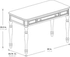 OSP Home Furnishings Country Meadows 48 Inch Writing Desk with Drawer, Antique White