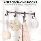 YASONIC Shower Caddy, 6 Pack Large Capacity shower Organizer with Soap Holder and 12 Hooks, Rustproof Shower Shelves for Inside Shower, No Drilling&Sleek Bathroom Organizers and Storage Bronze