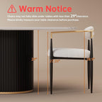 Morden Fort Modern Dining Chairs Set of 2, Upholstered Boucle Dining Chairs with Gold Arms and Black Metal Legs for Kitchen, Living Room and Apartment
