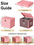 Oterri Plastic File Box with Lid for Letter Size File Folders, Hanging File Folder Box Collapsible File Organizer, File Cabinet Document Organization Home, Office (Pink, Large-2 Pack Without Folders)