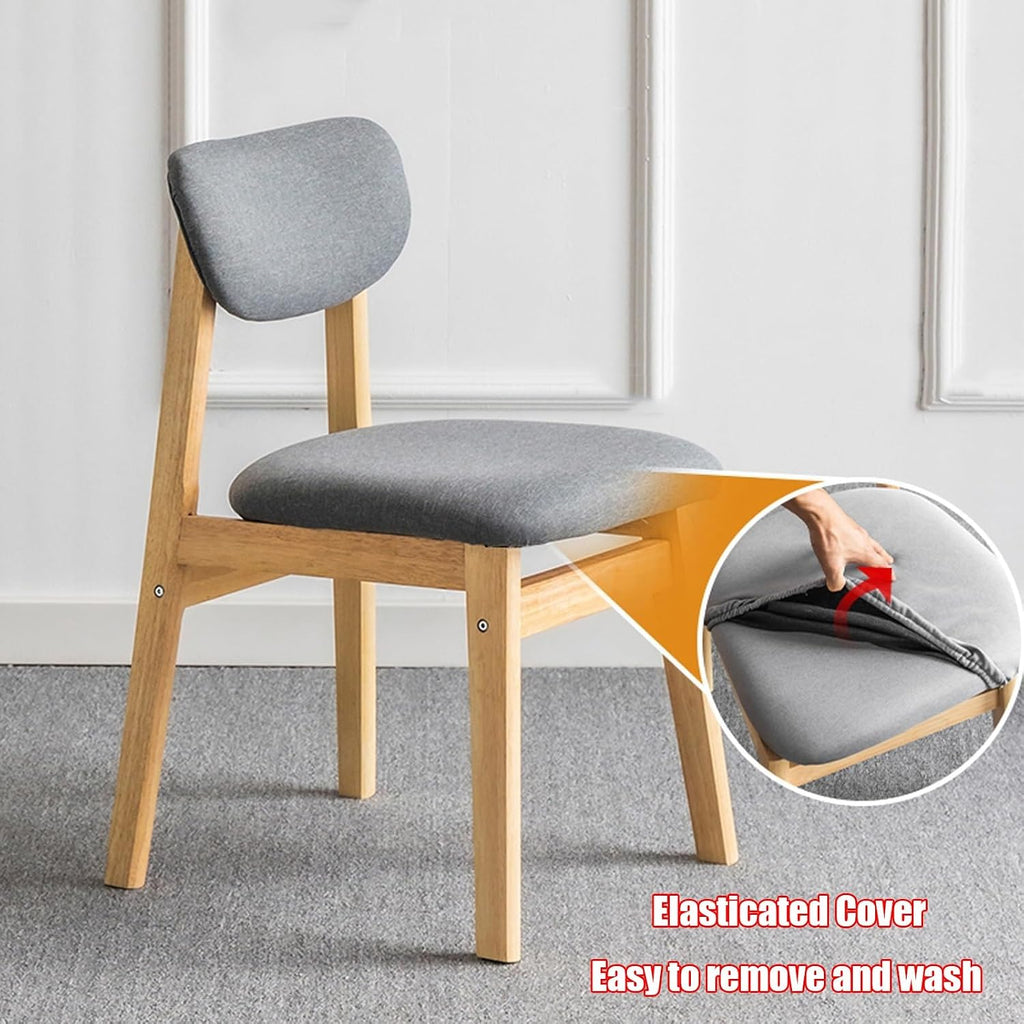 Waiting Room Chair, Dining Room Chairs, Household Stools, Comfortable Upholstered, Wood Legs, for Lobby, Training, Meeting, Home Office(Light Grey)