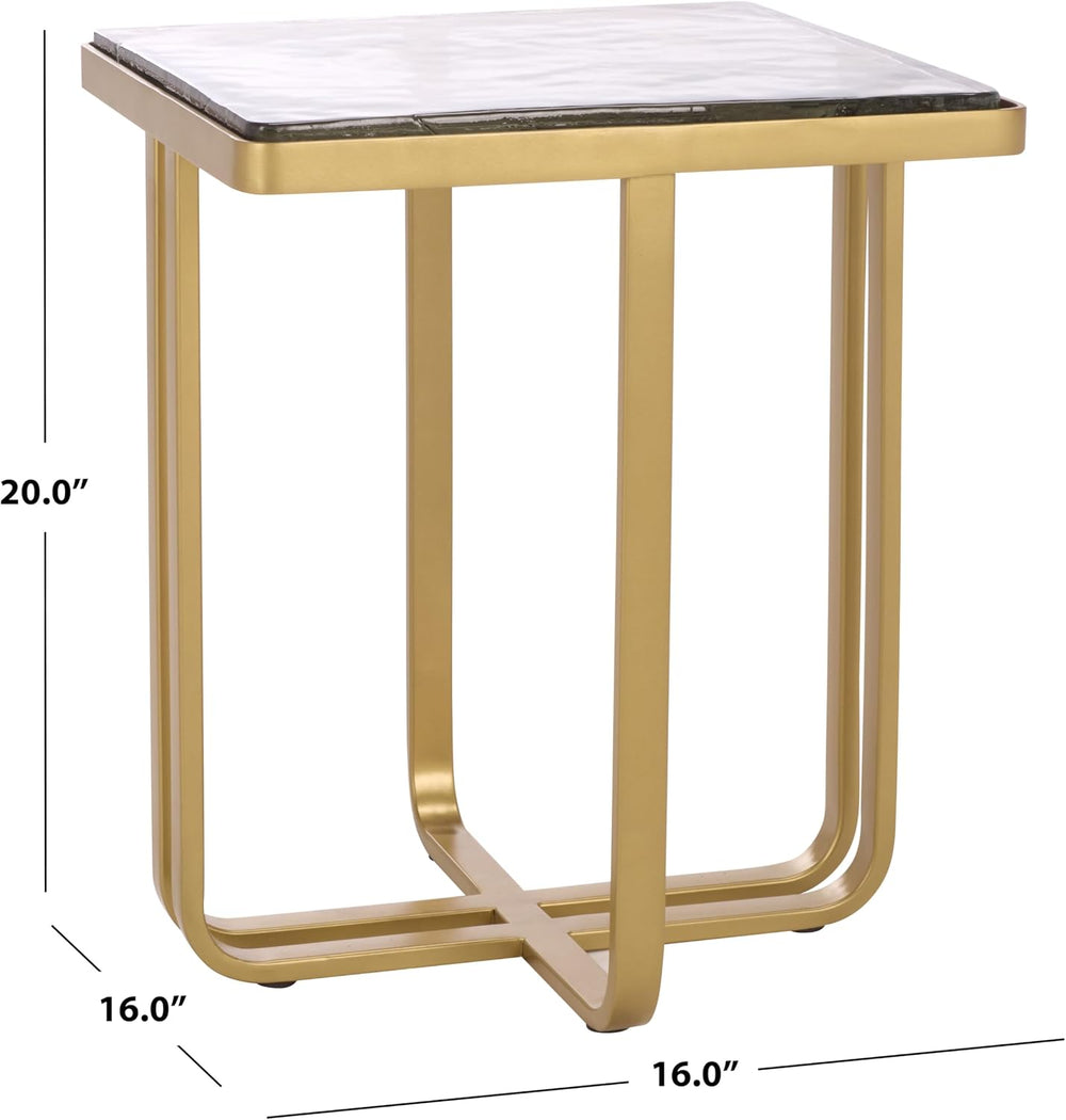 SAFAVIEH Couture Collection - Dominic Brass Stainless Steel Accent Table, Scu...