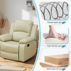 Recliner Sofa Set Couches for Living Room Chair Recycled Leather Fabric Living Room Furniture Sets, Adjusted Reclining Couch Furniture Sofa Set for Theater Seating, Beige