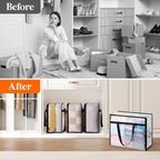 Lifewit 6 Pack Clear Blanket Storage Bags, Foldable Plastic Clothes Organizer with Zipper, Closet Organization Containers and Moving Bag for Comforter, Bedding, Duvet, 40L