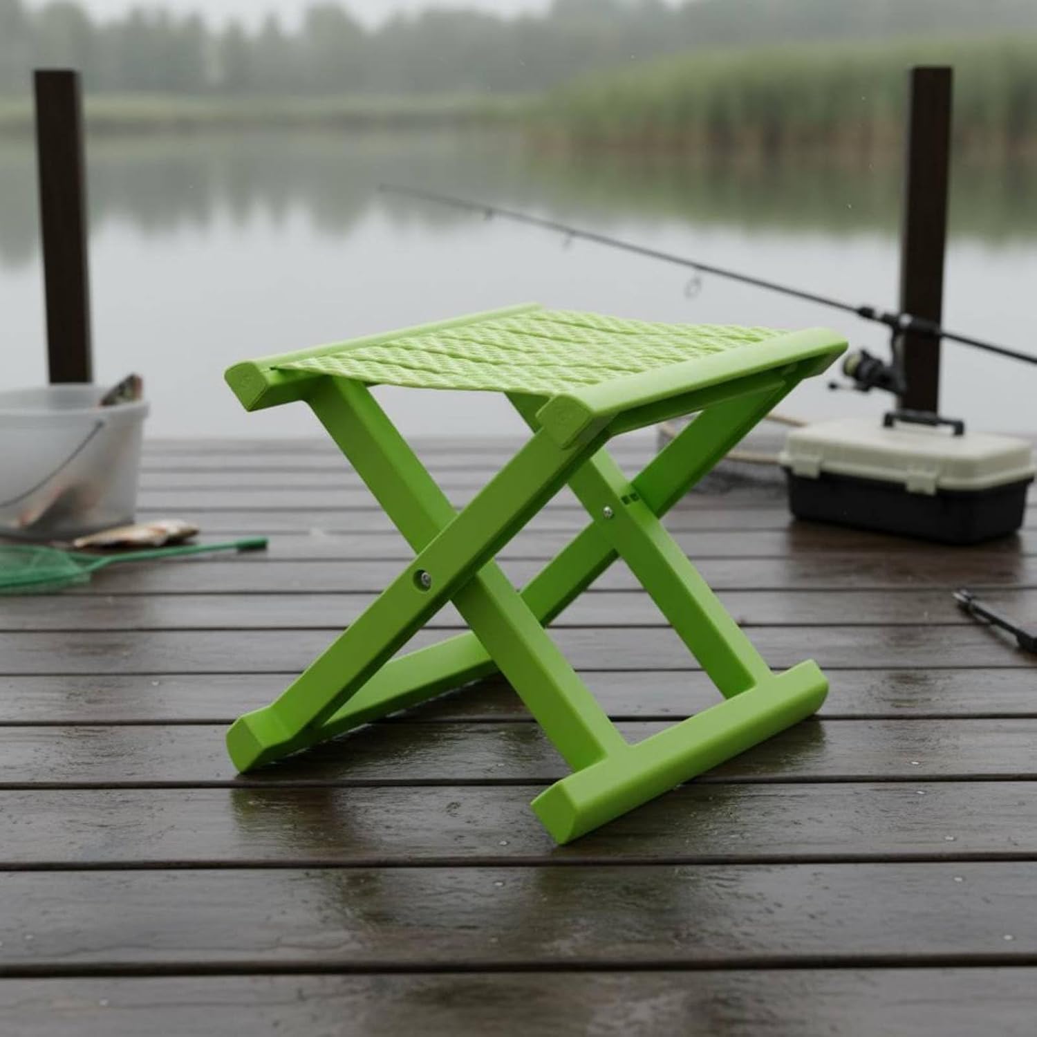 SM SunniMix Foldable Seat Portable Folding Stool Chair Travel Stool Space Saving Mechanism PP Base Easy to Store Suitable for Camping Hiking Fishing Dorm Room Garden, Yellow