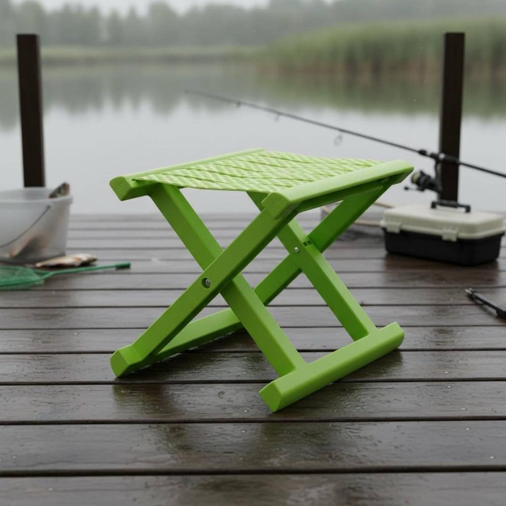 kowaku Foldable Seat Portable Folding Stool Chair Travel Stool Lightweight Hand Carry Design Rugged PP Body Water Resistant Finish Suitable for Camping Hiking Fishing Dorm Room Garden, Yellow