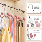 6-Pack 360° Swivel Hoodie & Purse Organizer with Cedar Balls, Multi-Purpose Closet Storage Hanger for Hoodies, Bags, Scarves, Hats, Space Saving, Anti-Slip, Ideal for Dorm, Apartment & Travel