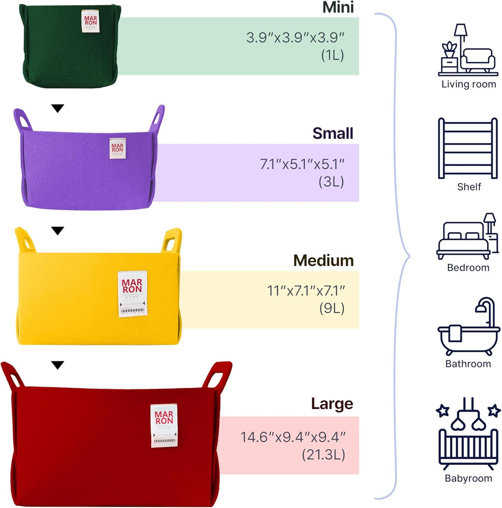 Collapsible Felt Storage Bin (BABYPINK, MEDIUM)