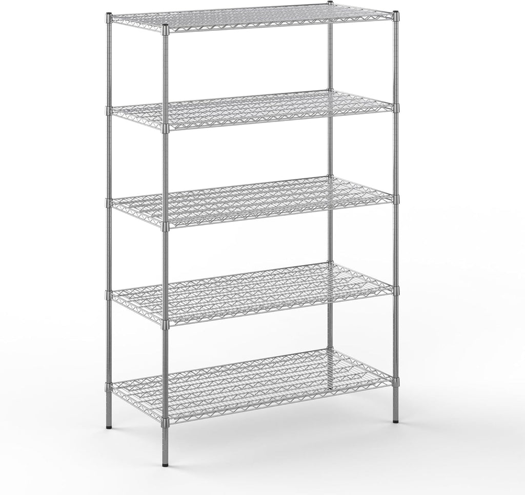 24" Deep x 48" Wide x 74" Height Wire Shelving Kit | 5-Tier | NSF Commercial Storage Rack Unit