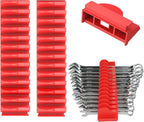 24pcs Magnetic Modular Wrench Organizers for Tool Drawers - Wrench Rack with Metric&SAE Labels,Tool Storage Holder with Magnet.Gift for Father, Brother&Boyfriend (Red with Magnets)