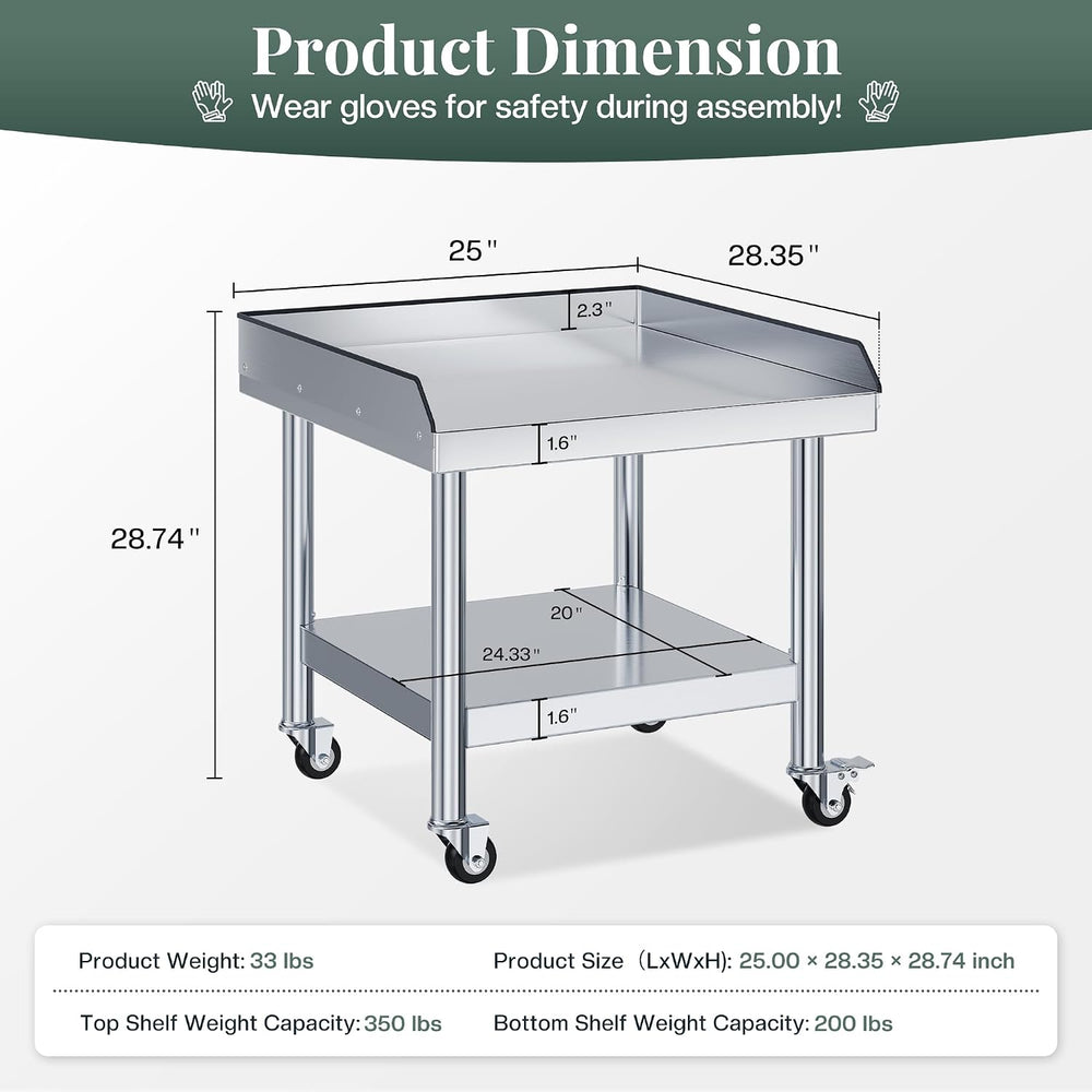 Jocisland 25"x28" Stainless Steel Equipment Stand & Equipment G...